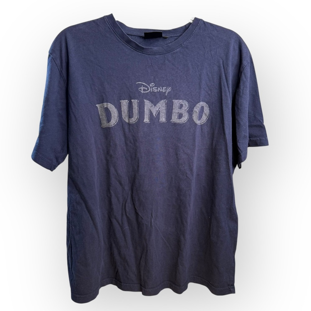 Disney Dumbo T-Shirt Graphic Print Short Sleeve Navy Blue Mens‎ XL